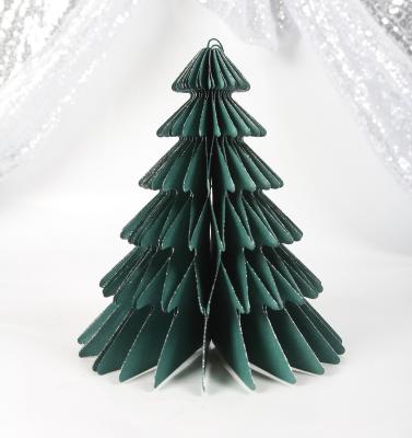 China Hot Sale Paper Craft Honeycomb Paper Craft Christmas Tree With Glitter Edge for sale