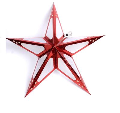 China PVC Paper Decorative Clear Star LED Paper Lantern For Christmas Decoration for sale