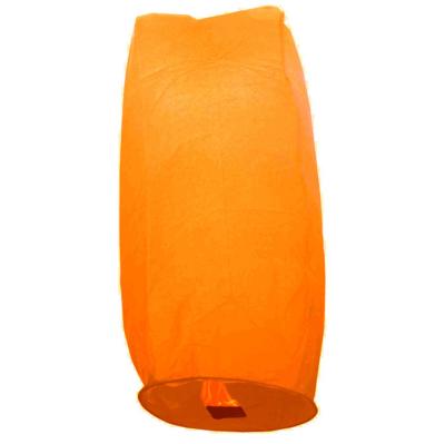 China Fireproof 38 Inch Cylinder Shape Paper Sky Lantern Wish Flying Lantern Biodegradable for sale