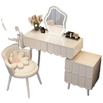 China (Other) adjustable type flower dressing table with modern stool mirror and light dressing table dresser for sale