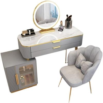 China (Others)Adjustable Dresser Dressing Tables With Led Clear Mirror Desktop Dresser Storage Cabinet for sale