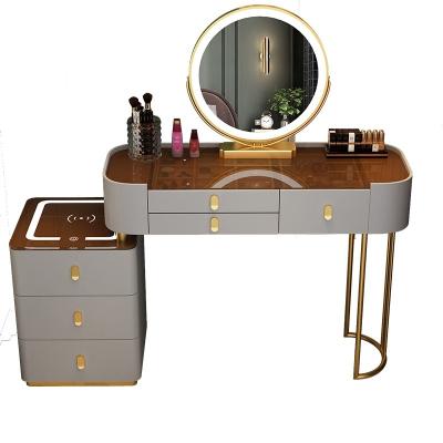 China Bedroom Furniture Adjustable Wife Girl (Others) Smart Table Dresser and Led Mirror Lucite Vanity Table Bedroom Furniture for sale