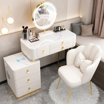 China (Other)Adjustable Wardrobe Design 2 Furniture Dresser Set Bedroom Dressing Vanity Table With Lighted Mirror Makeup Mirror for sale