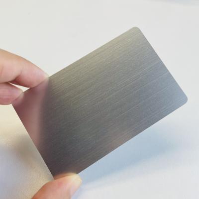 China Waterproof / Waterproof Brushed Metal NFC Card Metal Business NFC Silver Card for sale