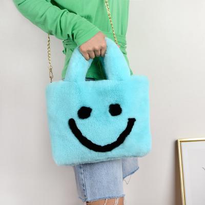 China Fashion Wholesale Hot Sale Smiling Face Fur Bag Cross - Body Handbags Tote Bag Women Handbags For Women Purse for sale