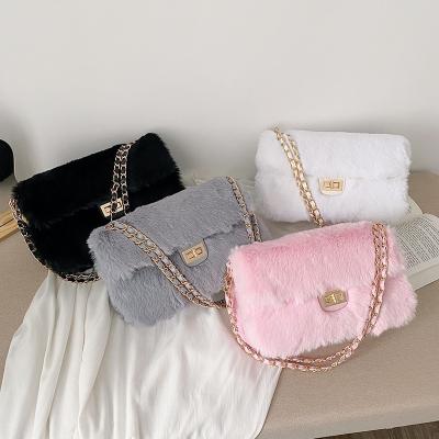 China New Fashion Ladies Clips Designer Faux Fur Plush Handbags Lady Fashion Purse Purses and Wholesale Handbags Women Handbags for sale