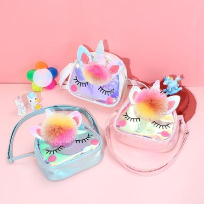 China Fashion New Kidsl Bags Unicorn Clips Children's Shoulder Bag Decorative Purse Cute Girl Messenger Bag Cute Kids Purses for sale