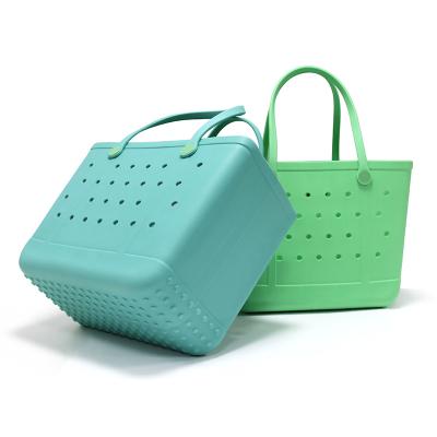 China Custom Fashion Summer Wholesale Silicone Eva Women Handbags Waterproof Bags Totes Bag Beach Bag Handbags for sale