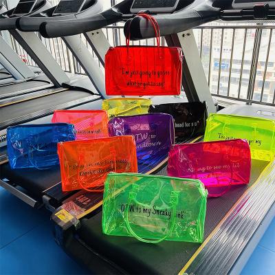 China Wholesale Custom Waterproof Clear PVC Beach Bag Sports Gym Weekend Bag Travel Duffel Bag for sale