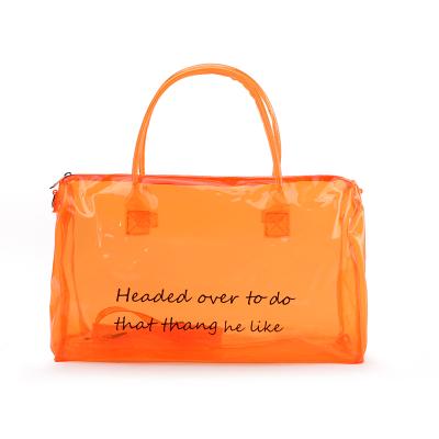 China PVC Customized Travel Duffel Bag PVC Clear Colored Transparent Waterproof Duffel Bag for sale