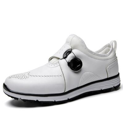 China OEM Logo White Golf Shoes Custom EVA Factory Synthetic Leather Upper Soft Coating Slip On Golf Sport Shoes for sale