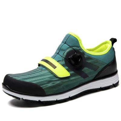 China EVA Sport Style OEM Rubber Golf Shoes Manufacturing Green Collocation Yellow Color With Rubber Top Protect for sale