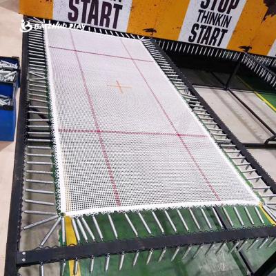 China Without Protective Net White And Red Custom Jumping Mats For Trampoline Park Indoor Rectangular Trampoline Mat for sale