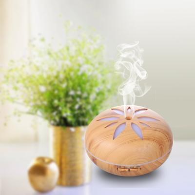 China Hotel Olamlife 500ml Wooden Diffuser Electric Essential Oil Air Humidifier Ultrasonic Aroma Diffuser for sale