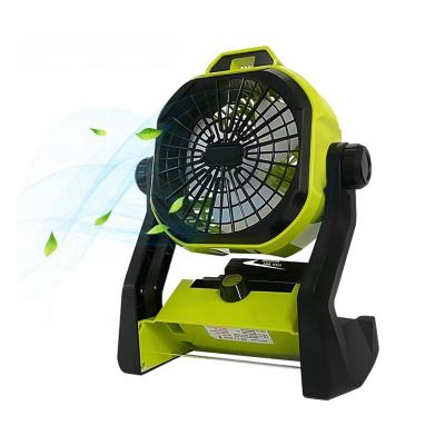 China With Light Wholesale 3 Modes LED Powered Fan With Portable LED Light Emergency Lamp For Office Makita Li-ion Battery Quiet Powerful Rechargeable Tent Fan for sale