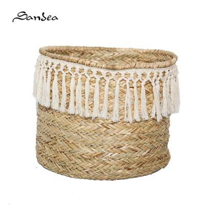 China 2022 viable hot selling wholesale home deco 022 storage box straw basket for sale