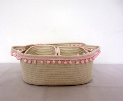 China 2022-20 Very Good Folding Fashion Storage Box And Storage Basket For Home Decoration Cotton Rope Basket Wholesale for sale