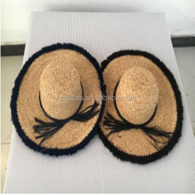 China Custom Fashion Striped Promotional Straw Hat Straw Hat for sale