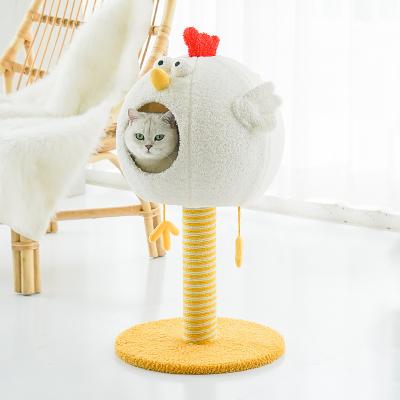 China Luxurious Design Climbing Viable Cat Climbing Tree With Funny Toy Pet Cat Toys Climbing Cat House Tree for sale