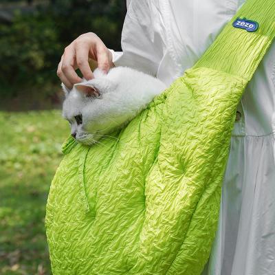 China 2021 One-shoulder Bag One-Shoulder Bag Pet Travel Pet Carrier Shoulder Carrier Sling Viable Adjustable Pet Bags for sale