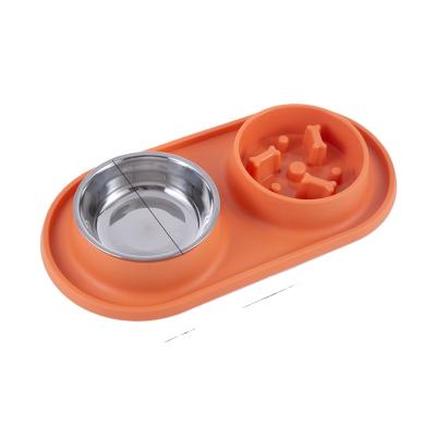 China New Design Small Animals Stainless Steel Dog Pet Food Bowl Stainless Steel Bowl for Portable Pet Food Double Pet Bowl Dog Driver for sale