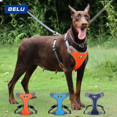 China Fashion Pet Luxury Reflective Vest Mesh Padding Adjustable Neck And Soft Bust Design Dog Harness for sale