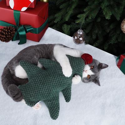 China Factory Direct Stuffed Catnip Cat Toys Christmas Tree Stuffed Plush Toy Viable Factory Style Chewing Toy for sale