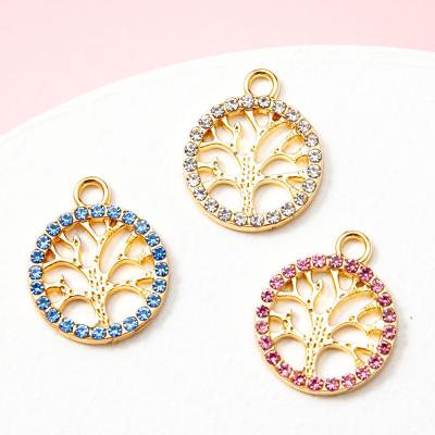 China 2022 Hot Selling Popular Unisex Big Tree Zircon Necklace Gold Plated Bracelet Earrings Chain Optional 2022 Pendant Wholesale for sale