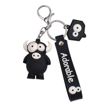 China Wholesale Custom Durable Cute Promotion Cartoon Plastic Key Chain For Women Bag Decoration 3D Rubber Key Ring For Gift for sale