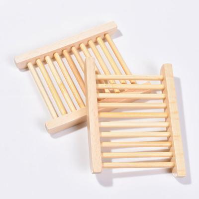 China Modern Wooden Natural Bamboo Soap Tray Wooden Soap Rack Soap Dish Holder Bathroom for sale