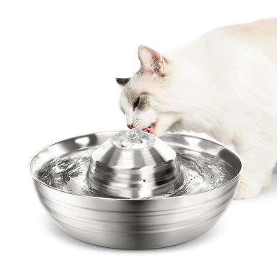 China New Arrival Automatic Open Pet Fountain Pet Water Dispenser Cat Dog Waterer 2.4L Stainless Steel Smart Pet Fountain for sale