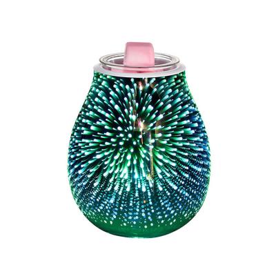 China Japanese Colorful-light 18w UK/EU/US/AU Plug 3d Aroma Lamp Glass Incense Japanese Wax Melt Oil Warmer for sale