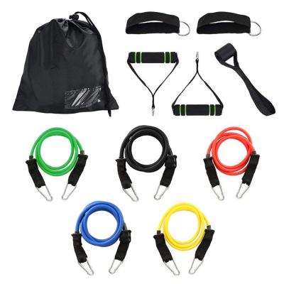 China High Quality Exercising Stretch Strength Training 11 PCS Gym Fitness Resistance Band Tube Elastic Set for sale