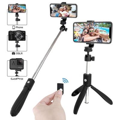 China Fold K05 3 in 1 Wireless BT Selfie Stick Tripod Mini Tripod Handheld Foldable Monopod Extendable with Remote Shutter for Gopro Phone for sale