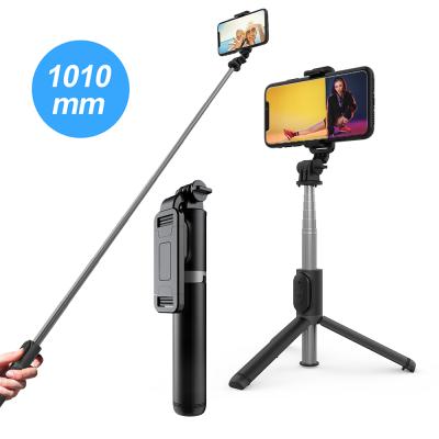 China Fold Q01 Long 1010mm 3 in 1 Alluminum Alloy Foldable Selfie Stick with Remote Control Tripod for Phone Camero Gopro for sale