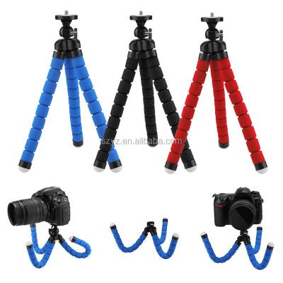 China PORTABLE Flexible Phone Mini Octupus Sponge Tripod Stand with Universal Phone Clip Camero Tripod Mount for Phones Gopros Cameras for sale