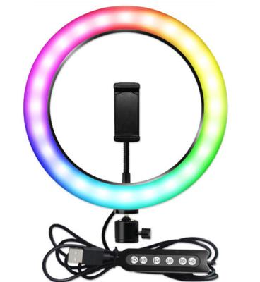 China 10 Inch PORTABLE RGB Multicolor Selfie Ring Light Photographic Protable Selfie Led Light For Phone Live Stream for sale