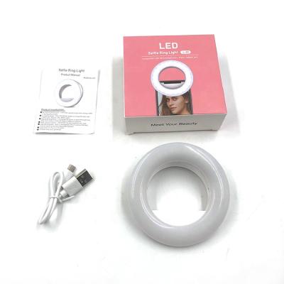 China Cell Phone Selfie Ring Lights Light with Clip for Cell Phone Laptop Camera Photography Video, Rechargeable Clip on Ring Light for sale