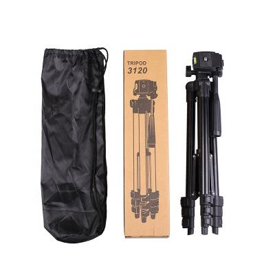 China Factory Wholesale Cheap Folding 3120 PORTABLE 4-Section Flexible Digital Camera Tripod With Phone Holder Stand With Carry Bag for sale