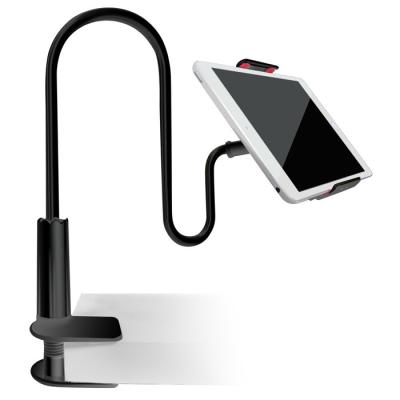 China Long Base Adjustable Lazy Arm Screw Stand Gooseneck Mobile Phone Holder For Phone Tablet for sale