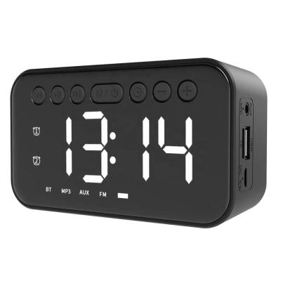 China Multifunctional Portable Music Player Wireless Speaker With LED Display Digital Alarm Clock FM Radio TF Card for sale