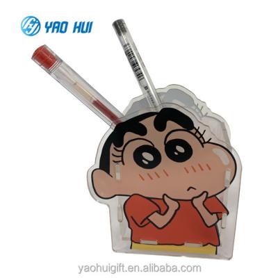 China Wholesale Customized Acrylic UV Printing Cute Plastic Transparent Pen Holders Pen Case Cartoon Anime Doll Xiaoxin Business Promotional Gift for sale