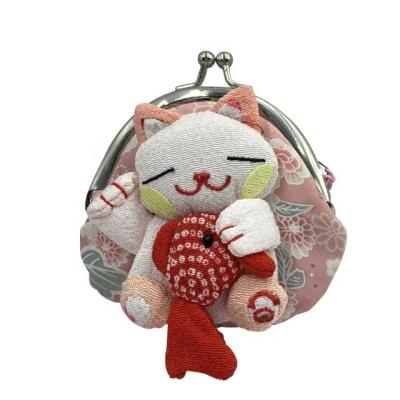 China Fashion Customized Mini Metal Clip Coin Purse Fashion Designer Cute Cat Animal Coins Cards Organizer Bag Wallet Purse For Women Girl Kid for sale