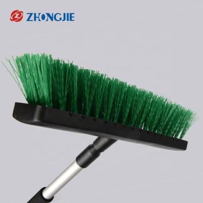 China Sustainable Section Straight Handle PP Three Section Floor Brush Head With Bristle for sale