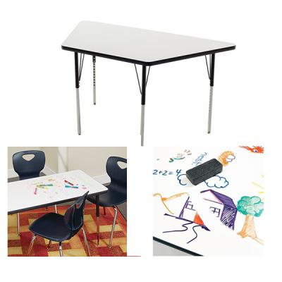 China School Desk School Trapeze Kindergarten Kids Dry-Erase Whiteboard Activity Board with HPL Top for sale