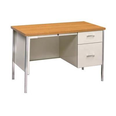 China Contemporary Home Student Office Writing Table And Modern Computer Table Small School Teacher Desk With Hpl MDF Top And Two Drawer for sale