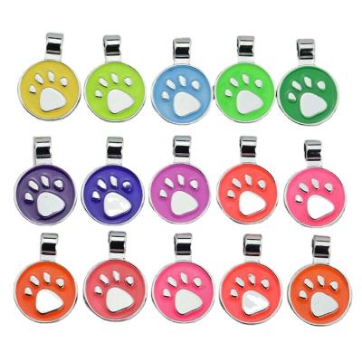 China Viable Zhongshan Factory Enamel Coloring Dog Identification Tags Round Brass Dog Tag Collar Custom for sale