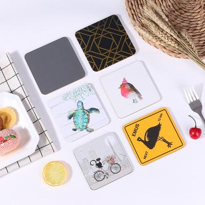 China Viable Promotional Cheap Heat Resistant Custom Printed Bar Coasters / Square Cork Coasters Place Mats for sale