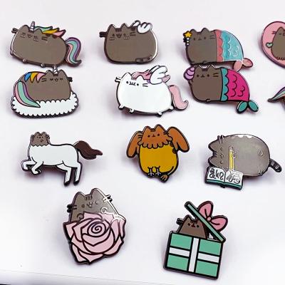 China High Quality Cheap Cute Cat Pins 3D Metal Price Badges Custom News Cartoon Badges for sale