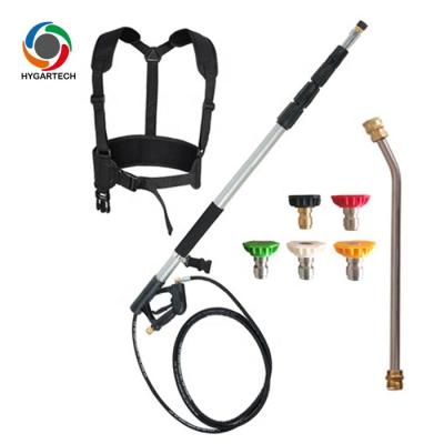 China House Wall Cleaning Water Cleaning Jet High Pressure Telescopic Wand Nozzle Gun Etc with harness belt for sale